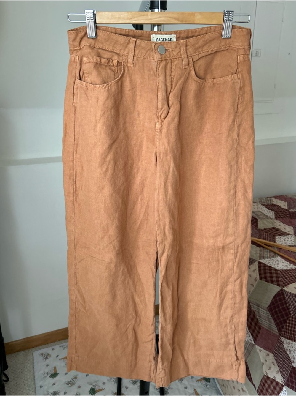 L’Agence 100% Linen Wide Leg High Rise Pants 26